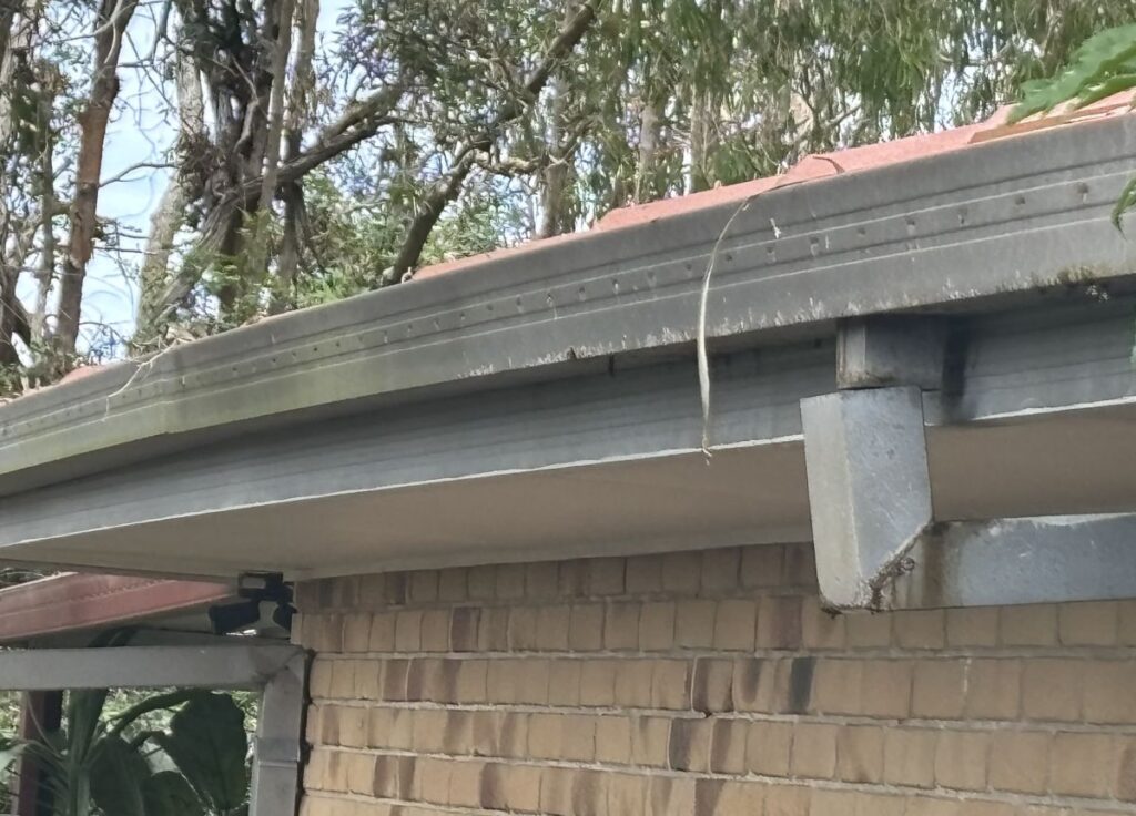 Damaged gutters and downpipes in Brisbane home - can lead to further structural damage