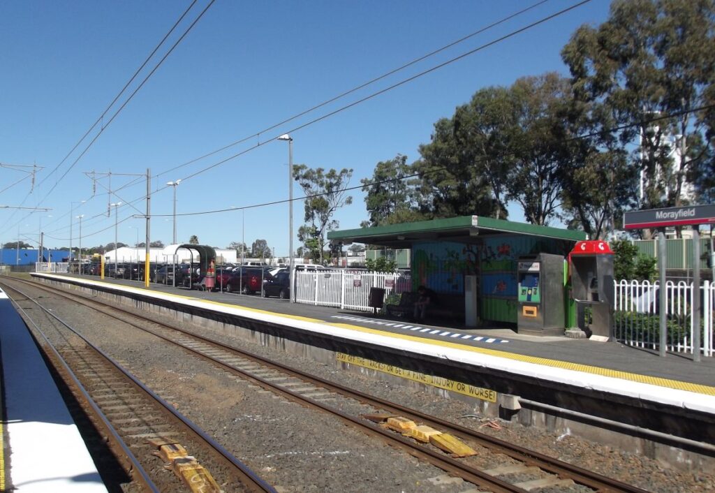 Morayfield train station. Look into the buyer risks before investing in Morayfield property.